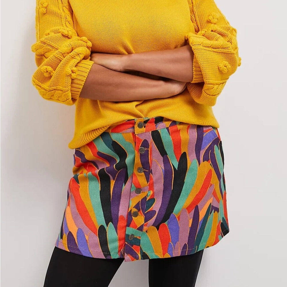 Farm Rio Kiki Corduroy Mini Skirt NWT